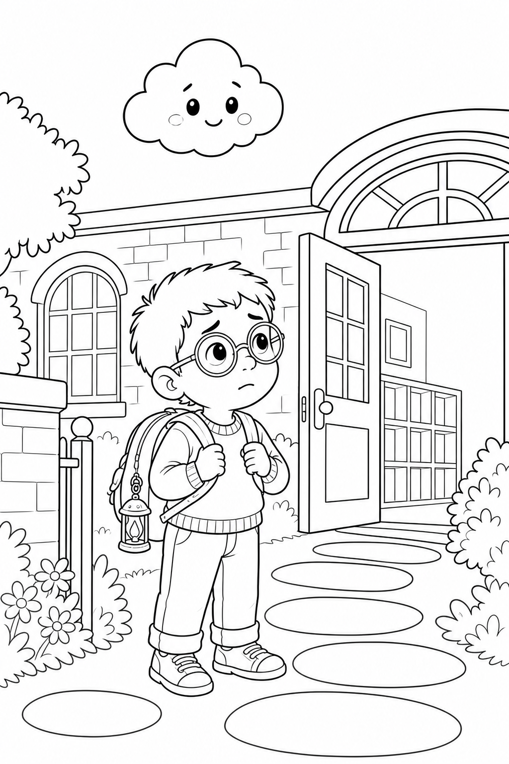 Milo and the what-if cloud coloring page